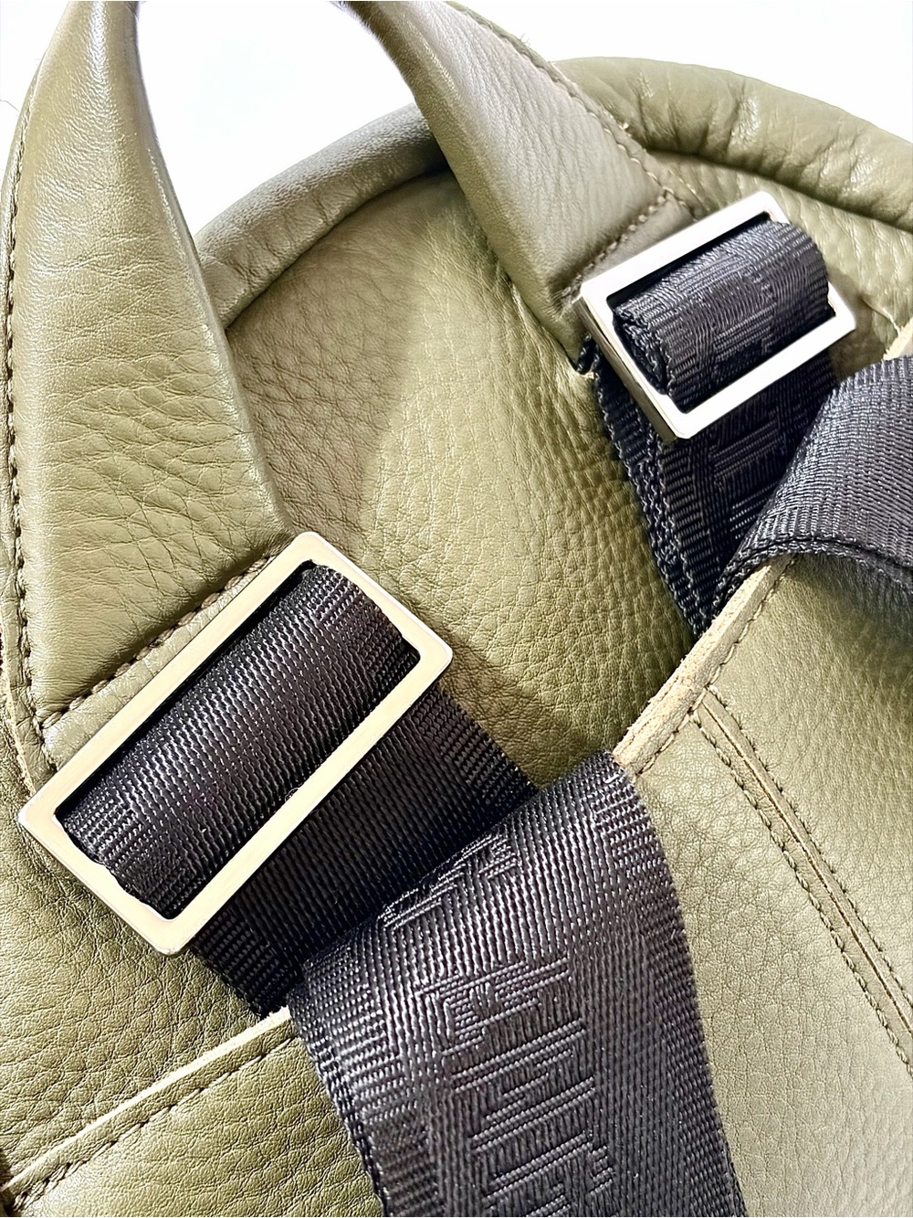Hammitt  Large Leather Shane Backpack in Olive Green With Gunmetal Hardware - Picture 8 of 8